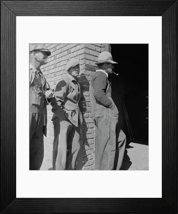 Framed Print : Destitute farm families, FSA distributing depot, Bakersfield, Kern County, California, 1938. Creator: Dorothea Lange Framed Print : Destitute farm families, FSA distributing depot, Bakersfield, Kern County, California, 1938. Creator: Dorothea Lange