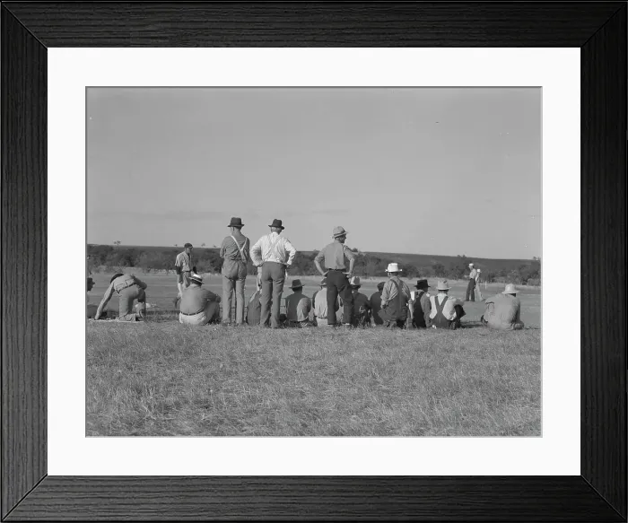 Framed Print : Baseball, Sunday afternoon - the town of Rice vs. the town of Perry, Texas, 1937. Creator: Dorothea Lange Framed Print : Baseball, Sunday afternoon - the town of Rice vs. the town of Perry, Texas, 1937. Creator: Dorothea Lange