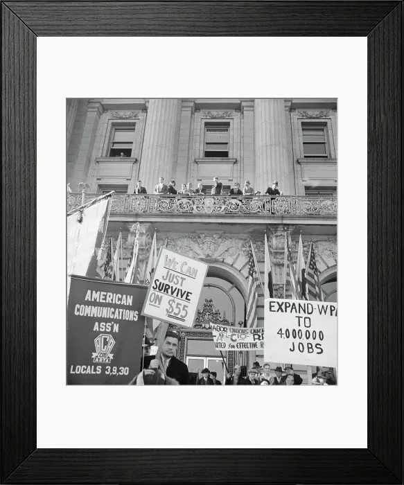 Framed Print : In front of city hall, San Francisco, California, 1939. Creator: Dorothea Lange Framed Print : In front of city hall, San Francisco, California, 1939. Creator: Dorothea Lange