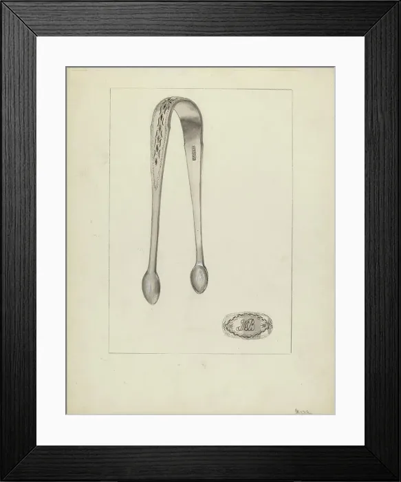 Framed Print : Silver Sugar Tongs, 1935 / 1942. Creator: Anthony Zuccarello Framed Print : Silver Sugar Tongs, 1935 / 1942. Creator: Anthony Zuccarello