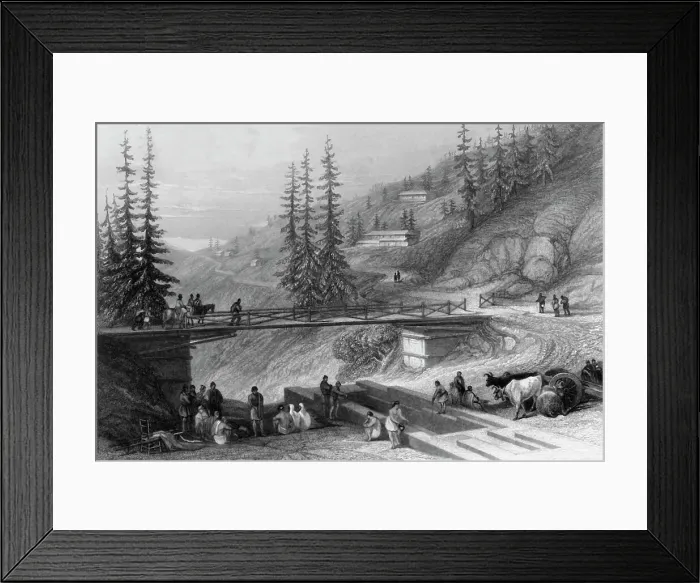 Framed Print : View at Simla, 1845. Creator: William Purser Framed Print : View at Simla, 1845. Creator: William Purser