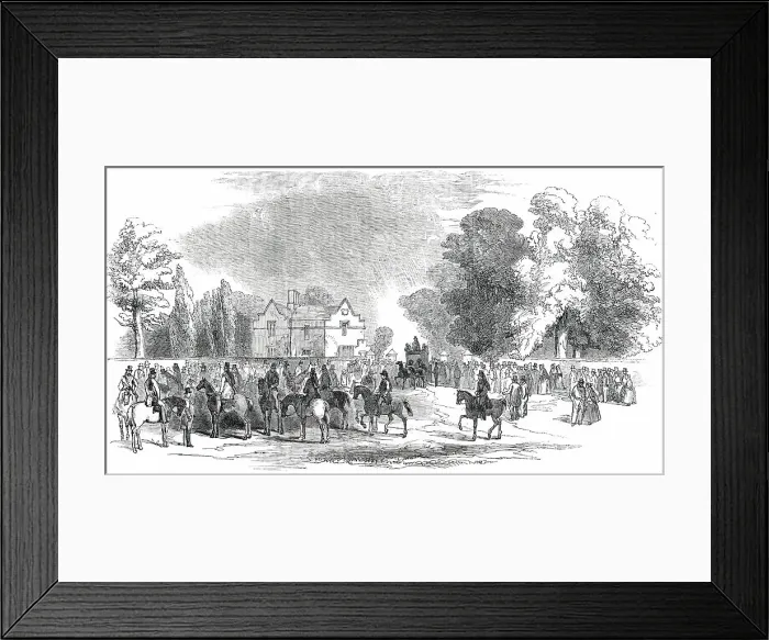 Framed Print : The Tenantry Assembling at the Lodge, (funeral of Sir Robert Peel), 1850. Creator: Unknown Framed Print : The Tenantry Assembling at the Lodge, (funeral of Sir Robert Peel), 1850. Creator: Unknown