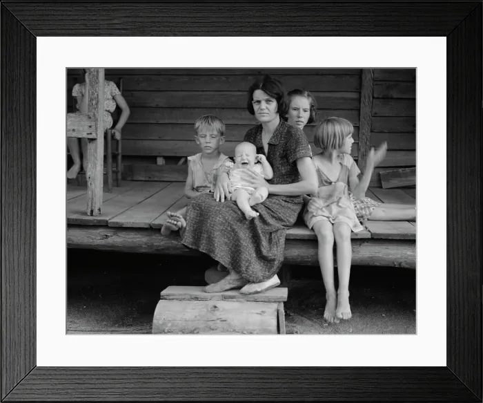 Framed Print : Cotton sharecropper family, Macon County, Georgia, 1937. Creator: Dorothea Lange Framed Print : Cotton sharecropper family, Macon County, Georgia, 1937. Creator: Dorothea Lange