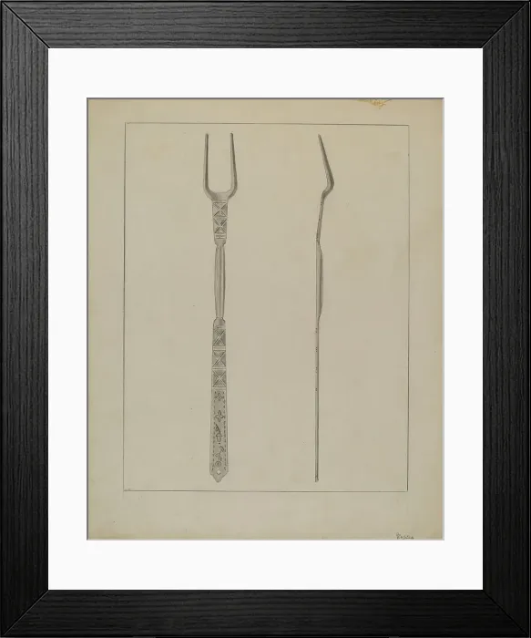 Framed Print : Fork, c. 1936. Creator: Anthony Zuccarello Framed Print : Fork, c. 1936. Creator: Anthony Zuccarello