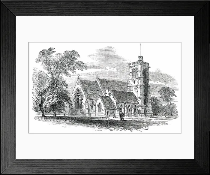 Framed Print : New Church of St. John the Evangelist, at Great Stanmore, 1850. Creator: Unknown Framed Print : New Church of St. John the Evangelist, at Great Stanmore, 1850. Creator: Unknown