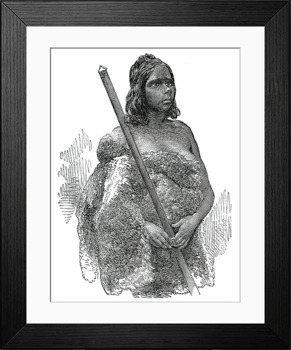 Framed Print : Lubra, a young Australian Woman, 1850. Creator: Unknown Framed Print : Lubra, a young Australian Woman, 1850. Creator: Unknown