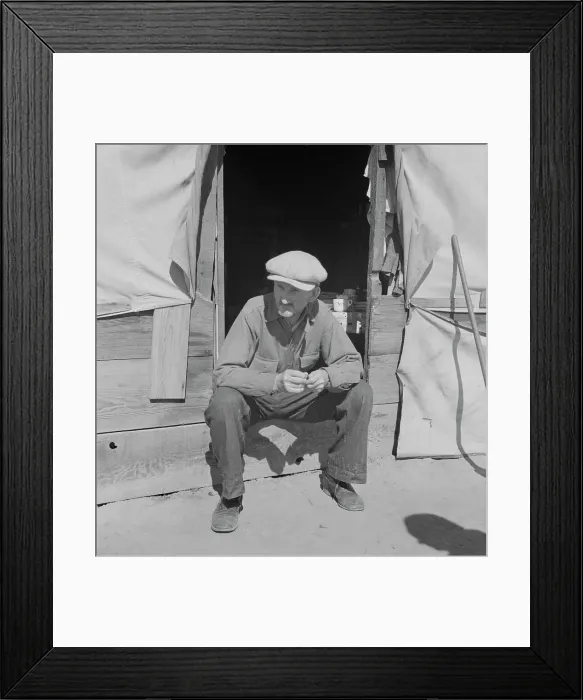 Framed Print : Tubercular migrant in a potato pickers camp, Kern County, California, 1937. Creator: Dorothea Lange Framed Print : Tubercular migrant in a potato pickers camp, Kern County, California, 1937. Creator: Dorothea Lange