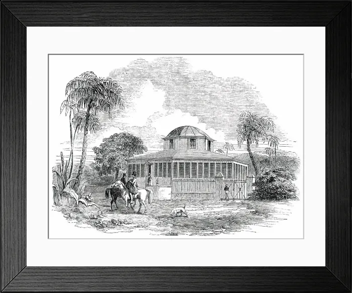 Framed Print : Octagon Villa, Antigua, 1850. Creator: Unknown Framed Print : Octagon Villa, Antigua, 1850. Creator: Unknown