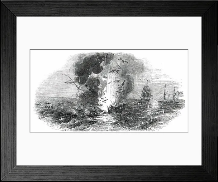 Framed Print : The Schleswig-Holstein War - Blowing Up of the Screw Steamer Von der Tan, 1850. Creator: Unknown. The Schleswig-Holstein War - Blowing Up of the Screw Steamer Von der Tan, 1850. Creator: Unknown Framed Print : The Schleswig-Holstein War - Blowing Up of the Screw Steamer Von der Tan, 1850. Creator: Unknown. The Schleswig-Holstein War - Blowing Up of the Screw Steamer Von der Tan, 1850. Creator: Unknown