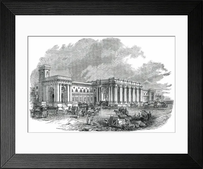 Framed Print : The Great Central Railway Station at Newcastle-Upon-Tyne, 1850. Creator: Unknown Framed Print : The Great Central Railway Station at Newcastle-Upon-Tyne, 1850. Creator: Unknown