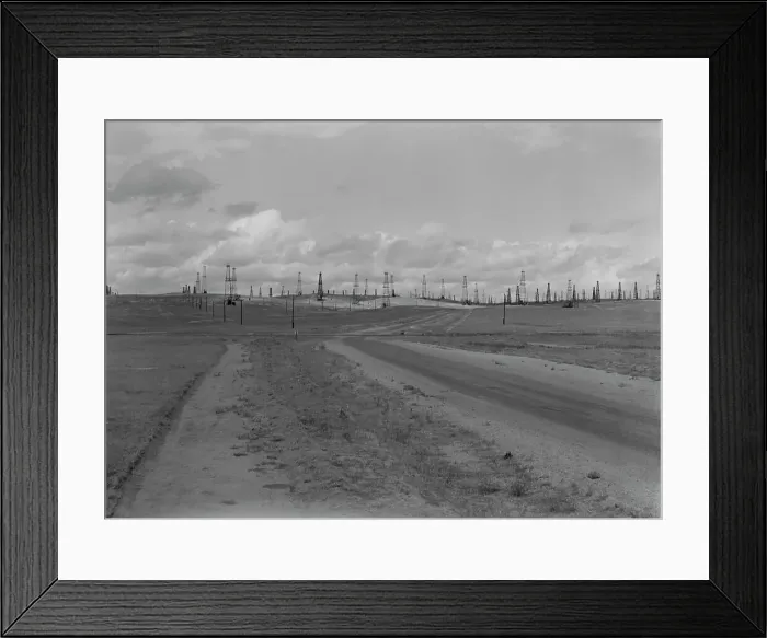 Framed Print : Oil fields, Kern County, California, 1938. Creator: Dorothea Lange Framed Print : Oil fields, Kern County, California, 1938. Creator: Dorothea Lange