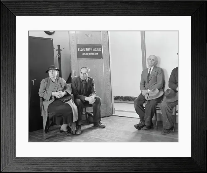 Framed Print : Tenant Purchase applicants, Stockton, California, 1938. Creator: Dorothea Lange Framed Print : Tenant Purchase applicants, Stockton, California, 1938. Creator: Dorothea Lange