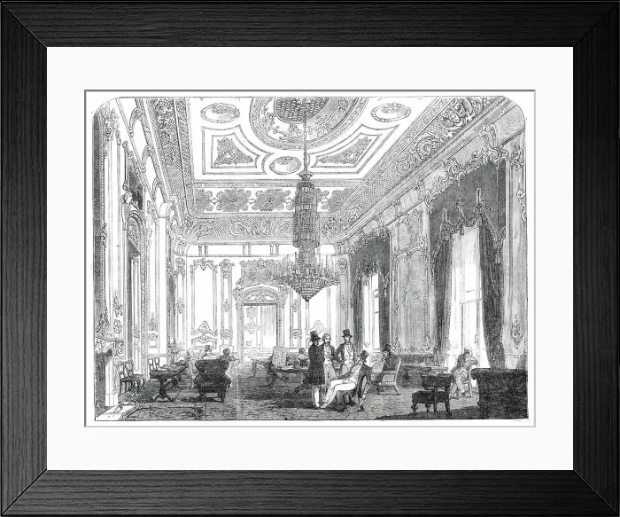 Framed Print : The Military, Naval, and County Service Club, St. James's-Street - Principal Drawing-Room, 1850. Creator: Unknown Framed Print : The Military, Naval, and County Service Club, St. James's-Street - Principal Drawing-Room, 1850. Creator: Unknown
