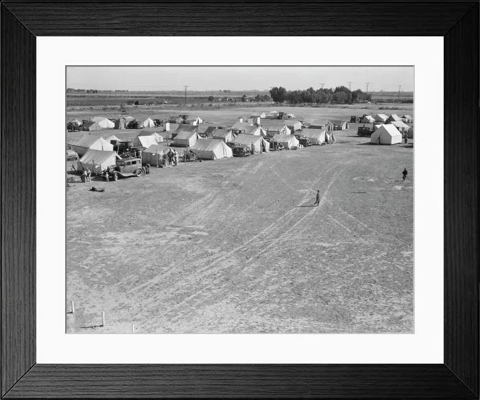 Framed Print : FSA migrant labor camp, Calipatria, Imperial Valley, California, 1939. Creator: Dorothea Lange Framed Print : FSA migrant labor camp, Calipatria, Imperial Valley, California, 1939. Creator: Dorothea Lange