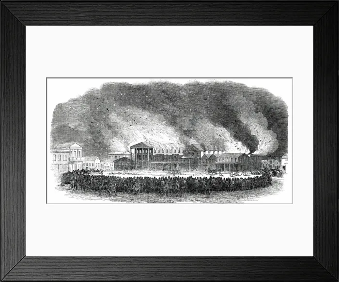 Framed Print : Destructive Fire at San Francisco - 400 Buildings Burnt, 1850. Creator: Unknown Framed Print : Destructive Fire at San Francisco - 400 Buildings Burnt, 1850. Creator: Unknown