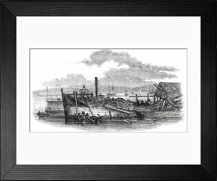 Framed Print : Scene of the Accident to the Pacific Steam-Ship, on Leaving New York, 1850. Creator: Unknown. Scene of the Accident to the Pacific Steam-Ship, on Leaving New York, 1850. Creator: Unknown Framed Print : Scene of the Accident to the Pacific Steam-Ship, on Leaving New York, 1850. Creator: Unknown. Scene of the Accident to the Pacific Steam-Ship, on Leaving New York, 1850. Creator: Unknown