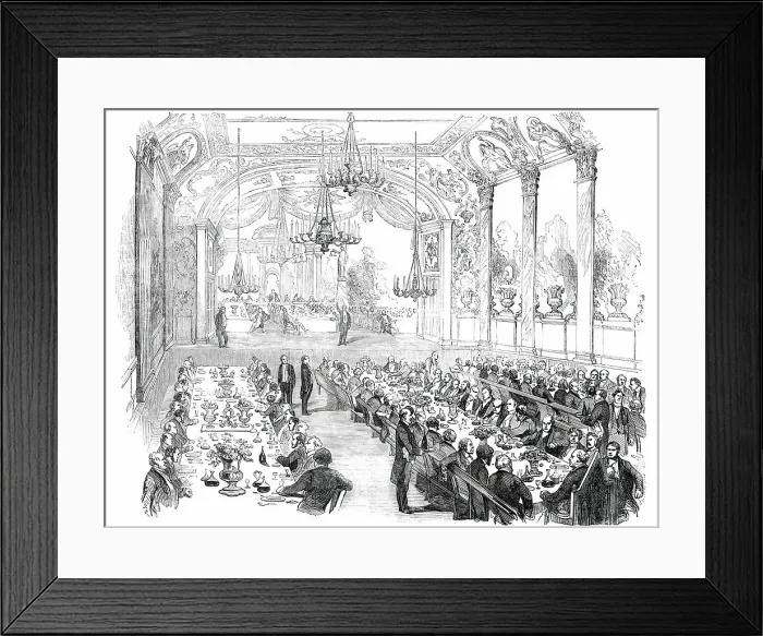 Framed Print : Reform Banquet in the Theatre, Wellington, New Zealand, 1850. Creator: Unknown Framed Print : Reform Banquet in the Theatre, Wellington, New Zealand, 1850. Creator: Unknown