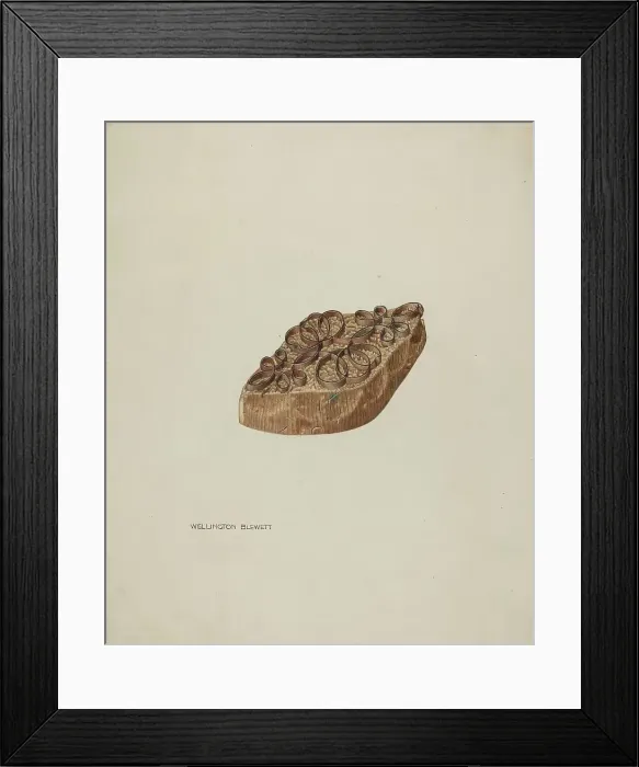 Framed Print : Resist Pattern (Scroll), c. 1939. Creator: Wellington Blewett Framed Print : Resist Pattern (Scroll), c. 1939. Creator: Wellington Blewett