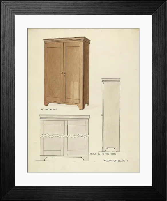 Framed Print : Bishop Hill: Cupboard, 1936. Creator: Wellington Blewett Framed Print : Bishop Hill: Cupboard, 1936. Creator: Wellington Blewett