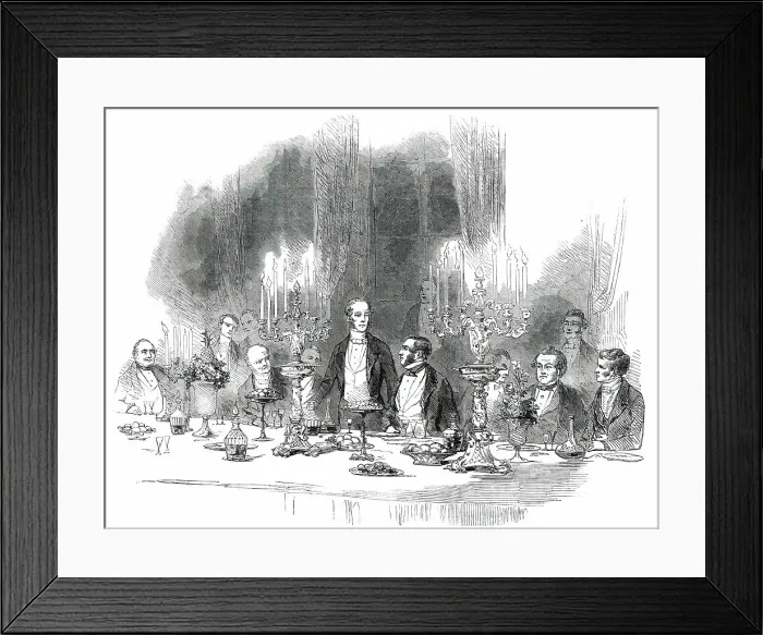 Framed Print : Grand Banquet to Viscount Palmerston by the Reform Club, 1850. Creator: Unknown Framed Print : Grand Banquet to Viscount Palmerston by the Reform Club, 1850. Creator: Unknown