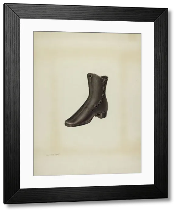 Framed Print : Iron Mannequin Shoe, c. 1938. Creator: Wellington Blewett Framed Print : Iron Mannequin Shoe, c. 1938. Creator: Wellington Blewett