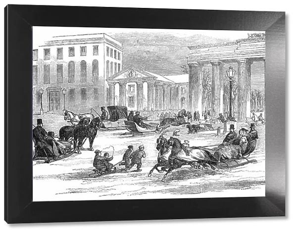 Sledging in Berlin, 1850. Creator: Unknown