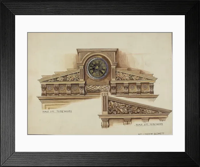 Framed Print : Fireplace, c. 1936. Creator: Wellington Blewett Framed Print : Fireplace, c. 1936. Creator: Wellington Blewett