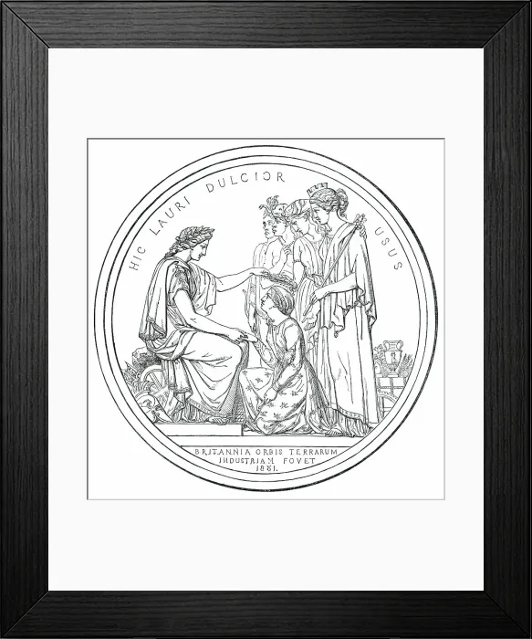 Framed Print : Great Exhibition of 1851 - Prize Medals (£100 each) - Mr. Leonard C. Wyon, 1850. Creator: Unknown Framed Print : Great Exhibition of 1851 - Prize Medals (£100 each) - Mr. Leonard C. Wyon, 1850. Creator: Unknown