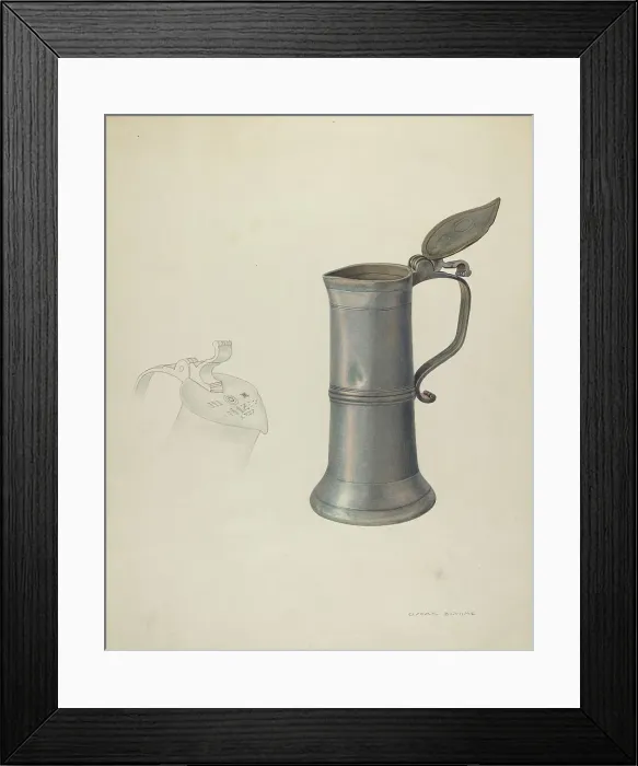 Framed Print : Pewter Tankard, c. 1941. Creator: Oscar Bluhme Framed Print : Pewter Tankard, c. 1941. Creator: Oscar Bluhme