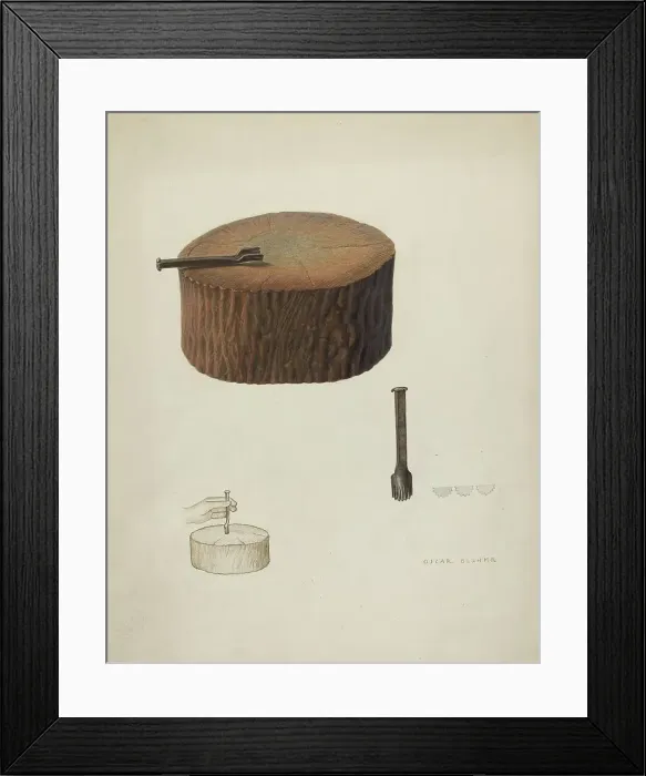 Framed Print : Plinker and Wood Block, 1935 / 1942. Creator: Oscar Bluhme Framed Print : Plinker and Wood Block, 1935 / 1942. Creator: Oscar Bluhme