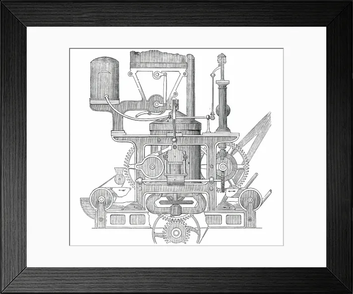 Framed Print : Robinson and Lee's Patent Bread-Making Machine, 1850. Creator: Unknown Framed Print : Robinson and Lee's Patent Bread-Making Machine, 1850. Creator: Unknown