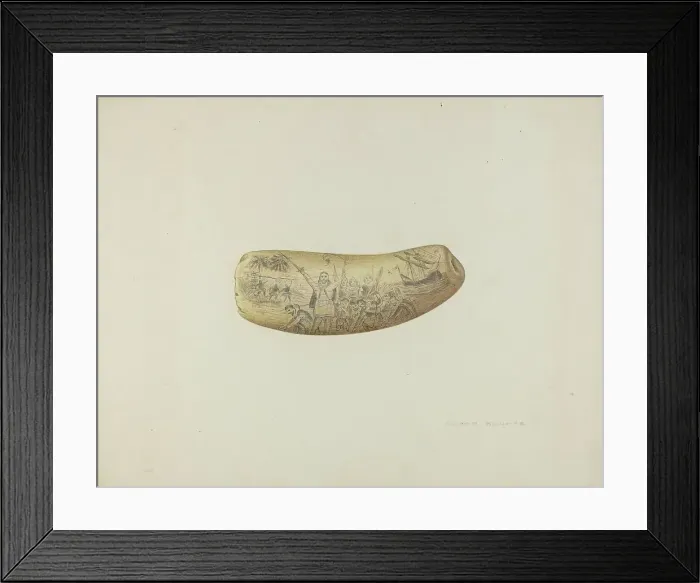 Framed Print : Scrimshaw, c. 1941. Creator: Oscar Bluhme Framed Print : Scrimshaw, c. 1941. Creator: Oscar Bluhme