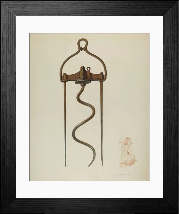 Framed Print : Spiral Hay Fork, c. 1941. Creator: Oscar Bluhme Framed Print : Spiral Hay Fork, c. 1941. Creator: Oscar Bluhme