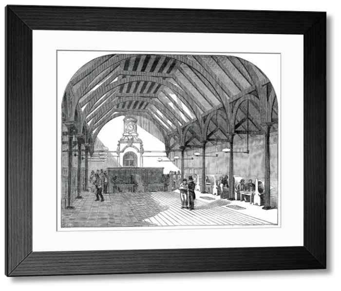 Framed Print : The Artisan's Home, Spitalfields - the Coffee Room, 1850. Creator: Unknown Framed Print : The Artisan's Home, Spitalfields - the Coffee Room, 1850. Creator: Unknown