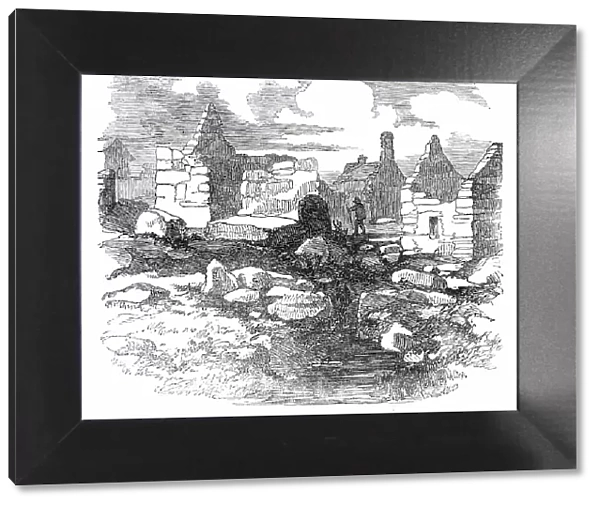 Ruins in the Village of Carihaken, County of Galway, 1850. Creator: Unknown