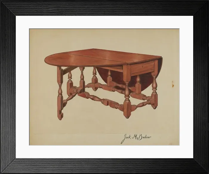Framed Print : Table, c. 1940. Creator: Jack Bochner Framed Print : Table, c. 1940. Creator: Jack Bochner