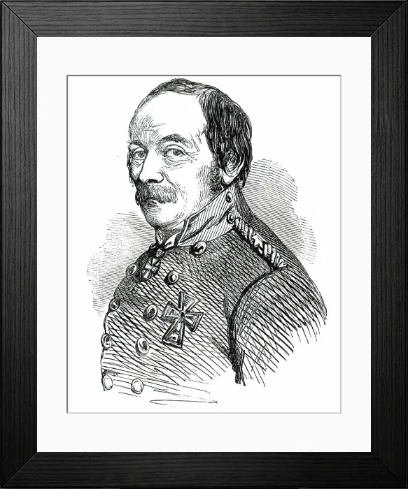 Framed Print : General Schleppegrell, killed in the Battle of Id Tadt [Isted], 1850. Creator: Unknown