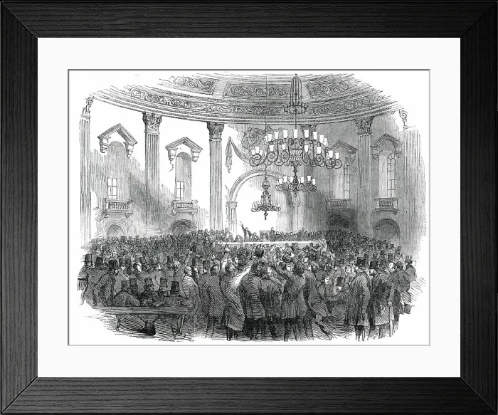 Framed Print : Great Protection Meeting in the Rotundo, Dublin, 1850. Creator: Unknown Framed Print : Great Protection Meeting in the Rotundo, Dublin, 1850. Creator: Unknown