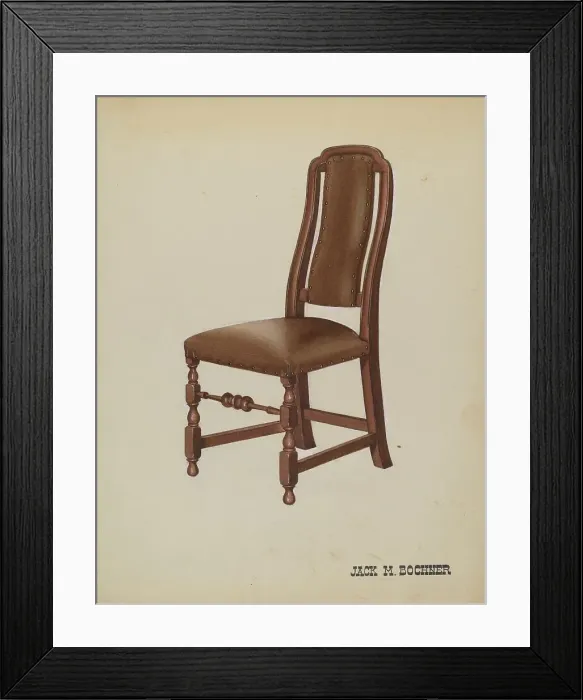 Framed Print : Side Chair, c. 1937. Creator: Jack Bochner Framed Print : Side Chair, c. 1937. Creator: Jack Bochner