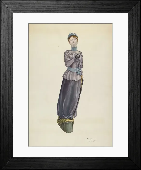 Framed Print : Victorian Lady Figurehead, c. 1938. Creator: Molly Bodenstein Framed Print : Victorian Lady Figurehead, c. 1938. Creator: Molly Bodenstein