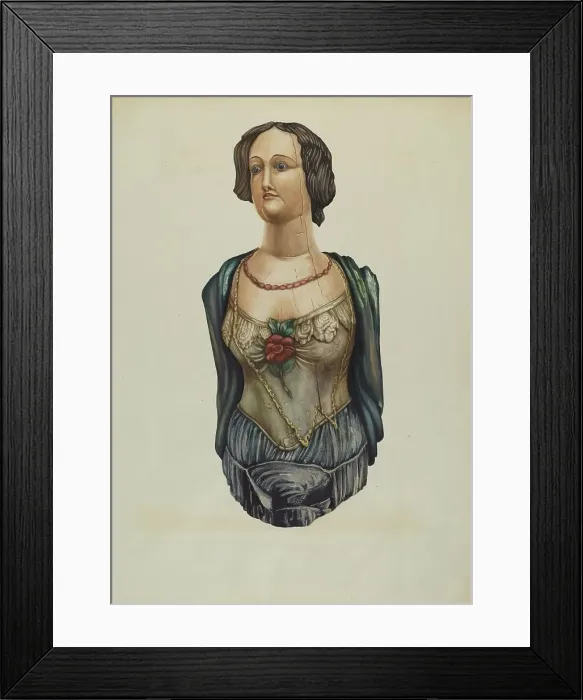 Framed Print : Figurehead: Emma, c. 1938. Creator: Molly Bodenstein. Figurehead: Emma, c. 1938. Creator: Molly Bodenstein Framed Print : Figurehead: Emma, c. 1938. Creator: Molly Bodenstein. Figurehead: Emma, c. 1938. Creator: Molly Bodenstein