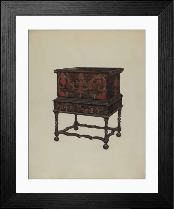 Framed Print : Box Desk on Frame, c. 1937. Creator: Francis Borelli Framed Print : Box Desk on Frame, c. 1937. Creator: Francis Borelli