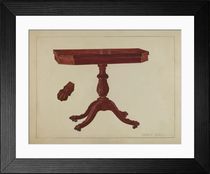 Framed Print : Card Table, 1935 / 1942. Creator: Francis Borelli Framed Print : Card Table, 1935 / 1942. Creator: Francis Borelli