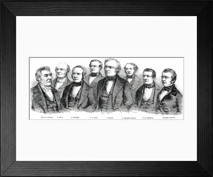 Framed Print : President Taylor and his Cabinet - daguerreotyped by Brady, 1850. Creator: W Thomas Framed Print : President Taylor and his Cabinet - daguerreotyped by Brady, 1850. Creator: W Thomas