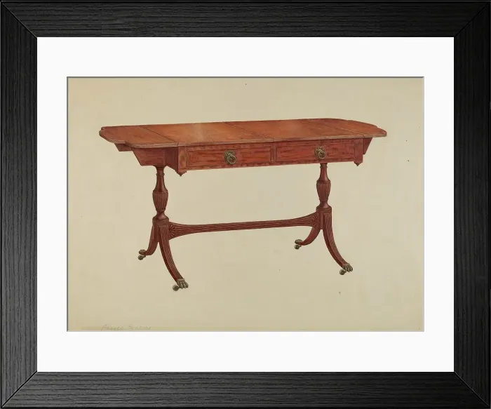 Framed Print : Sofa Table, c. 1939. Creator: Francis Borelli Framed Print : Sofa Table, c. 1939. Creator: Francis Borelli