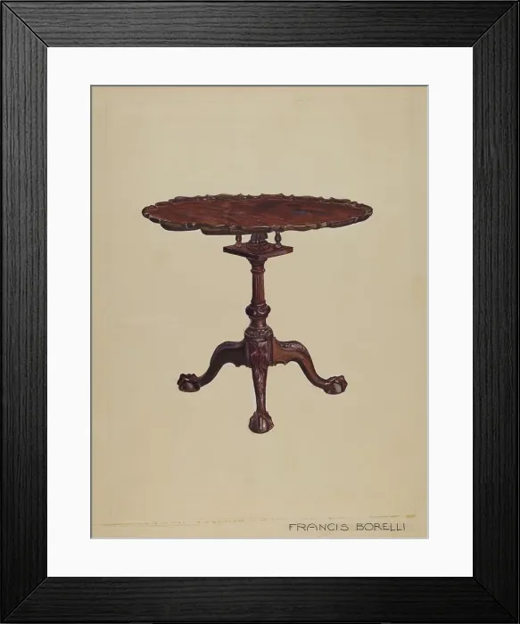 Framed Print : Tilt-top Table, c. 1936. Creator: Francis Borelli Framed Print : Tilt-top Table, c. 1936. Creator: Francis Borelli