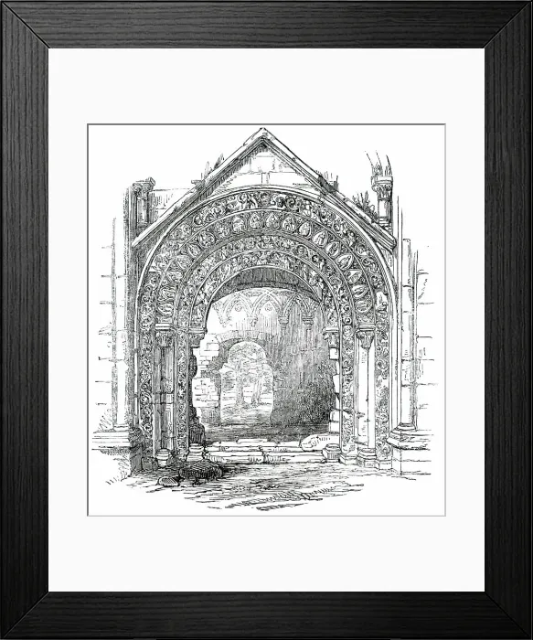 Framed Print : Glastonbury Abbey - North Door of St. Joseph's Chapel, 1850. Creator: Unknown Framed Print : Glastonbury Abbey - North Door of St. Joseph's Chapel, 1850. Creator: Unknown