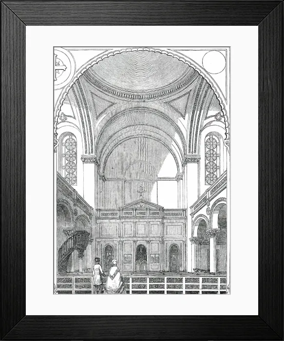Framed Print : Interior of the New Greek Church London Wall, 1850. Creator: Unknown Framed Print : Interior of the New Greek Church London Wall, 1850. Creator: Unknown