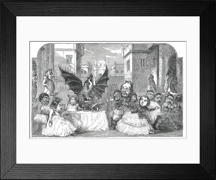 Framed Print : Scene from the Pantomime of Harlequin and the Dragon of Wantley, at Sadler's Wells Theatre, 1850. Creator: Unknown. Scene from the Pantomime of Harlequin and the Dragon of Wantley, at Sadler's Wells Theatre, 1850. Creator: Unknown Framed Print : Scene from the Pantomime of Harlequin and the Dragon of Wantley, at Sadler's Wells Theatre, 1850. Creator: Unknown. Scene from the Pantomime of Harlequin and the Dragon of Wantley, at Sadler's Wells Theatre, 1850. Creator: Unknown