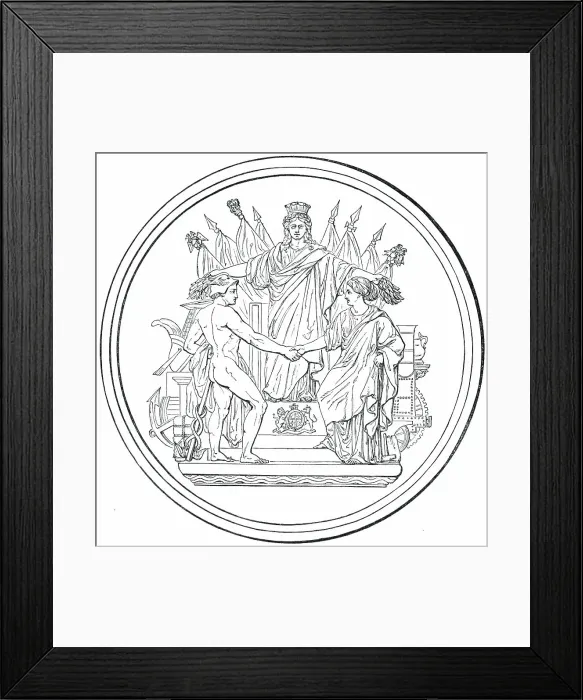 Framed Print : Great Exhibition of 1851 - Prize Medal (£100) - M. Hippolyte Bonnardel, 1850. Creator: Unknown Framed Print : Great Exhibition of 1851 - Prize Medal (£100) - M. Hippolyte Bonnardel, 1850. Creator: Unknown